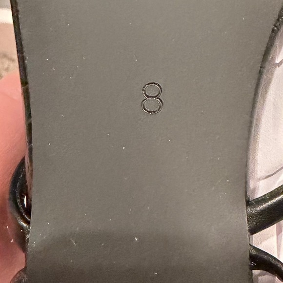 NIB Black Crocodile Embossed Square Toe Lace Up High Heel Sandals Women US 8 - Picture 9 of 9